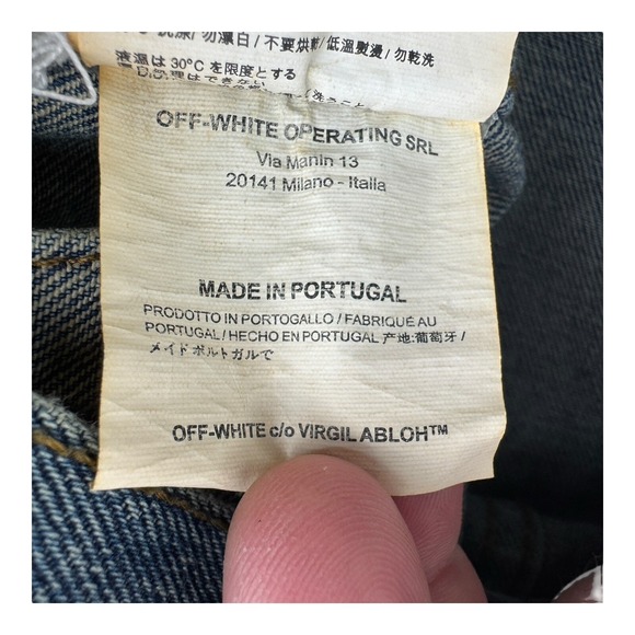 OFF-WHITE c/o Virgil Abloh Blue Denim Cotton Jacket Men's Size Small NWT - Picture 7 of 8
